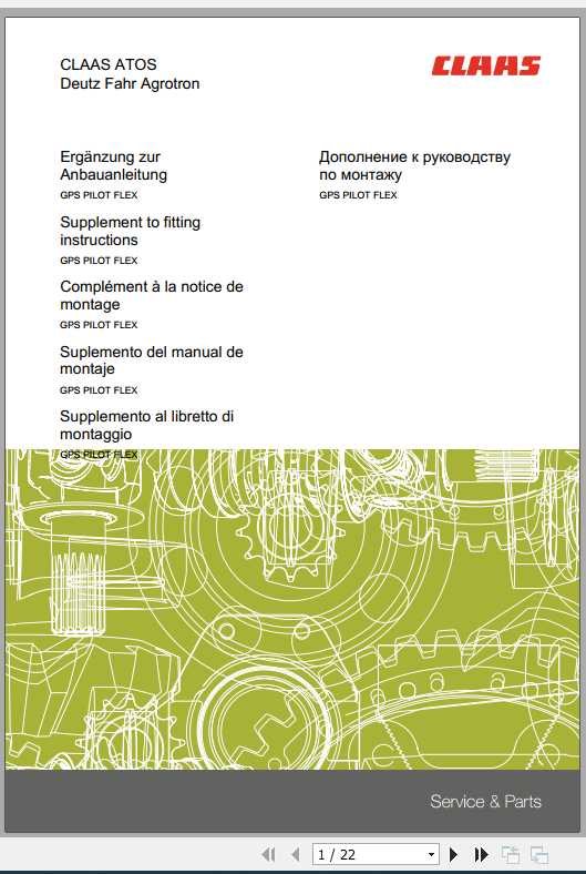Claas CLAAS ATOS Fitting Instruction FR DE EN RU 1