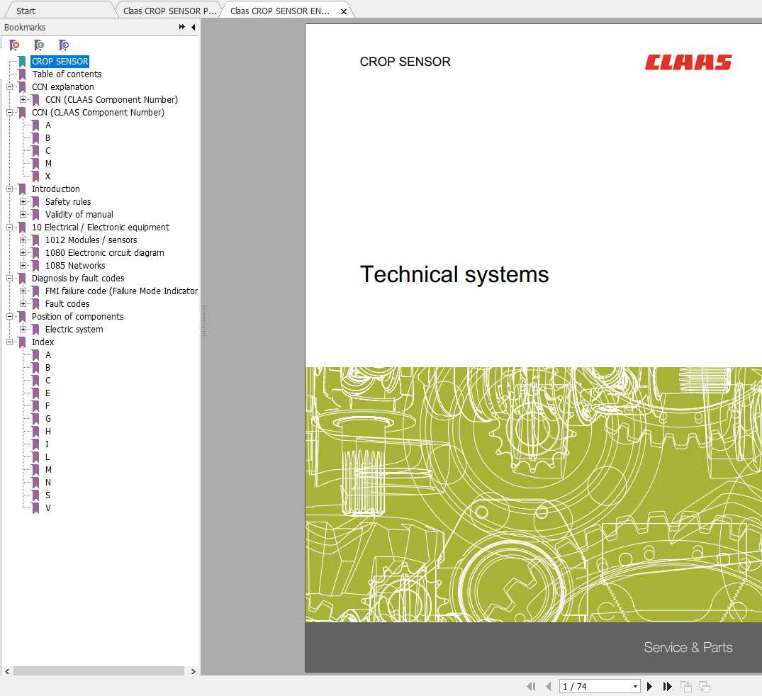 Claas CROP SENSOR Technical System 1