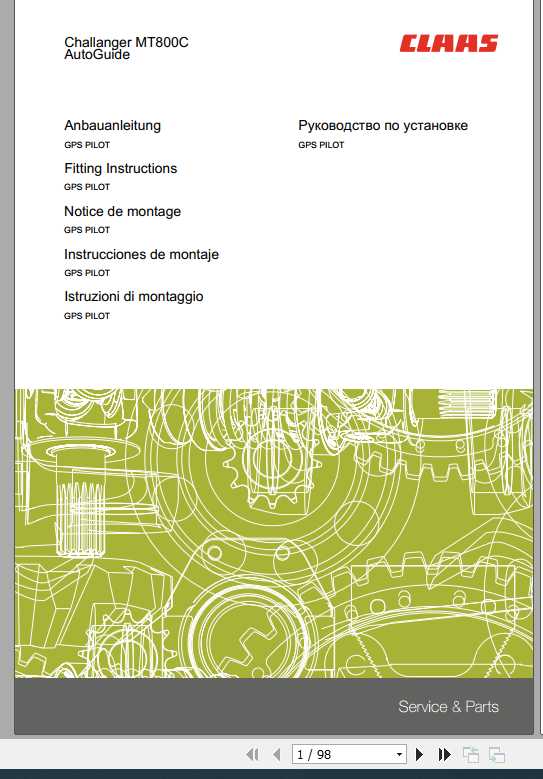 Claas Challanger MT800C AutoGuide Fitting Instruction FR DE EN RU 1
