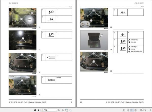 Claas Challanger MT800C AutoGuide Fitting Instruction FR DE EN RU 2