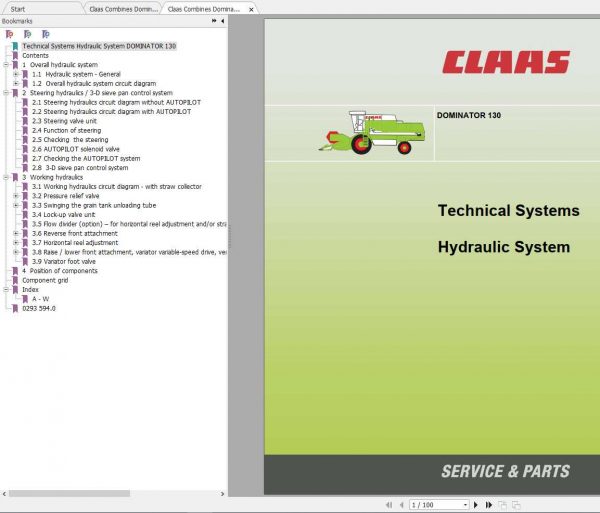 Claas Combine Harvester DOMINATOR 130 Technical System 1