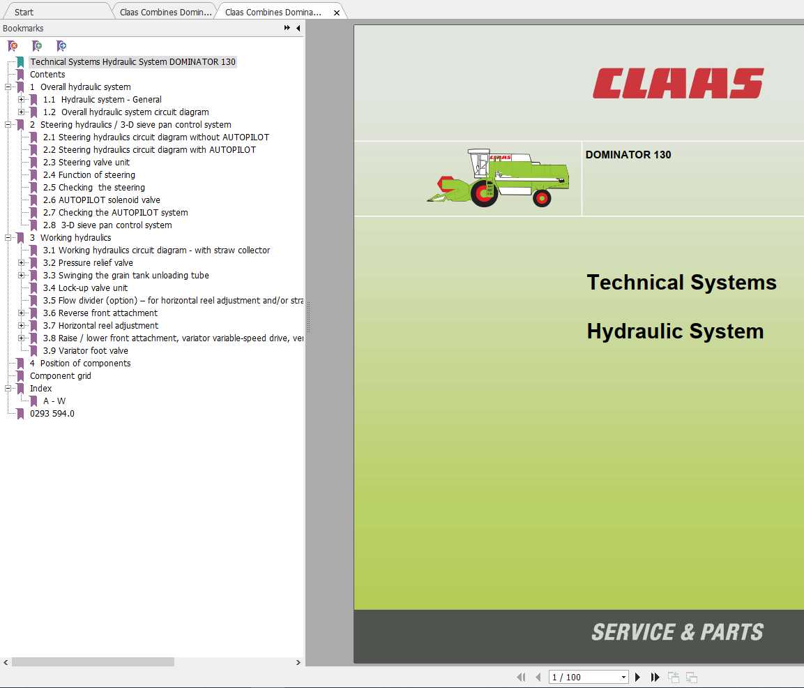 Claas Combine Harvester DOMINATOR 130 Technical System 1