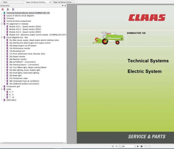 Claas Combine Harvester DOMINATOR 130 Technical System 2