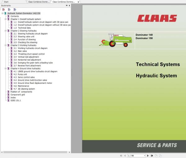 Claas Combine Harvester DOMINATOR 140 150 Technical System 2