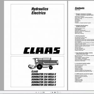 Claas Combine Harvester DOMINATOR 218 MEGA II 202 MEGA II Technical System 1