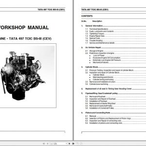 Claas Combine Harvester Engine TATA 497 TCIC BS II CEV Repair Manual 1