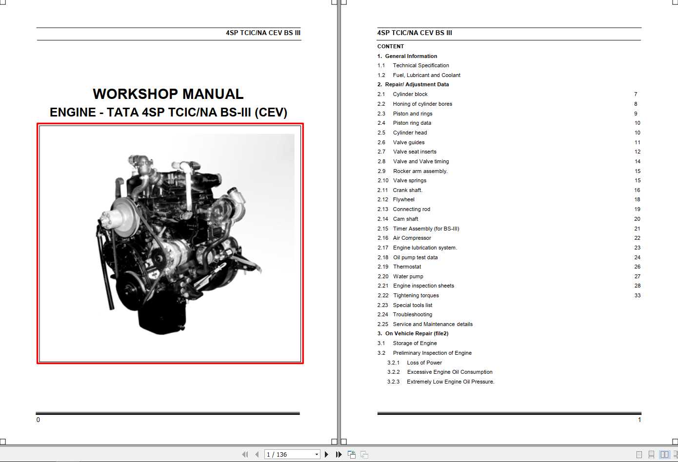 Claas Combine Harvester Engine TATA 4SP TCIC NA BS III CEV Repair Manual 1