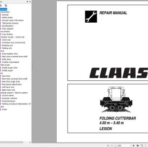 Claas Combine Harvester Header FOLDING CUTTERBAR 4.50m 5.40m Repair Manual 1