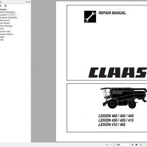 Claas Combine Harvester LEXION 405 410 415 420 430 440 450 460 Repair Manual 1