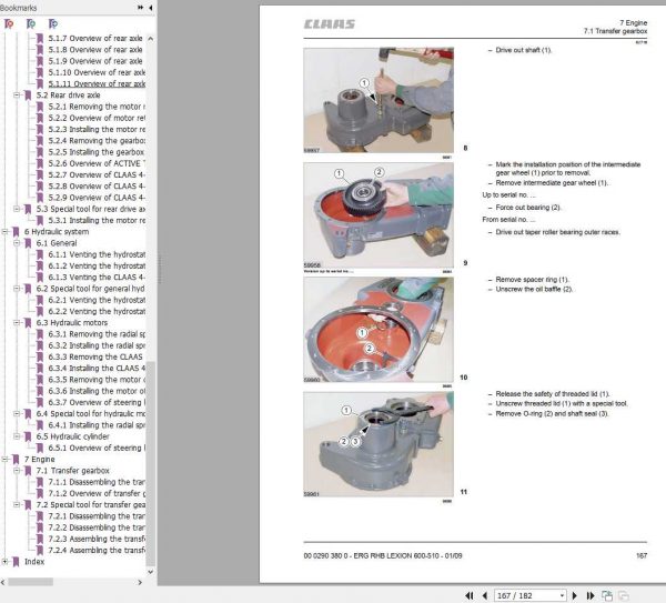 Claas Combine Harvester LEXION 560 510 600 570 Repair Manual Supplement 3