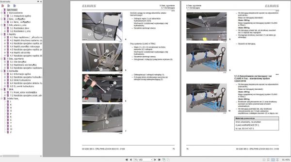 Claas Combine Harvester LEXION 560 510 LEXION 600 570 Repair Manual PL 2