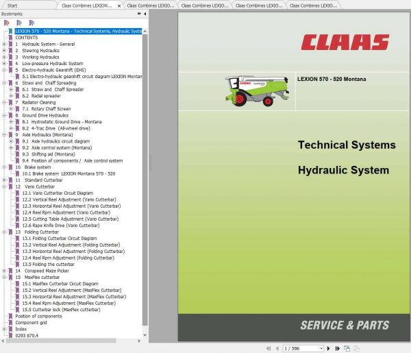 Claas Combine Harvester LEXION 570 520 Montana Electric Hydraulic System 1