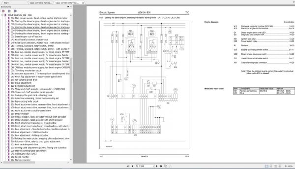 Claas Combine Harvester LEXION 600 510 Electric System 2