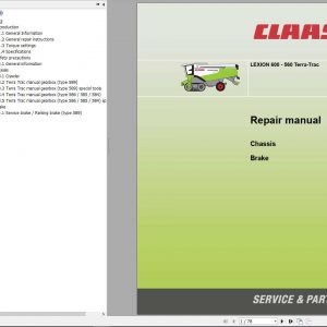Claas Combine Harvester LEXION 600 560 Terra Trac Chassis Brake Repair Manual