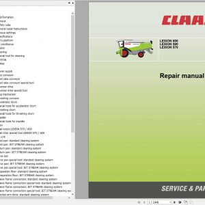 Claas Combine Harvester LEXION 600 580 570 Repair Manual 1