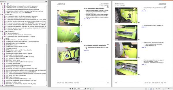 Claas Combine Harvester LEXION 600 580 570 Repair Manual PL 2