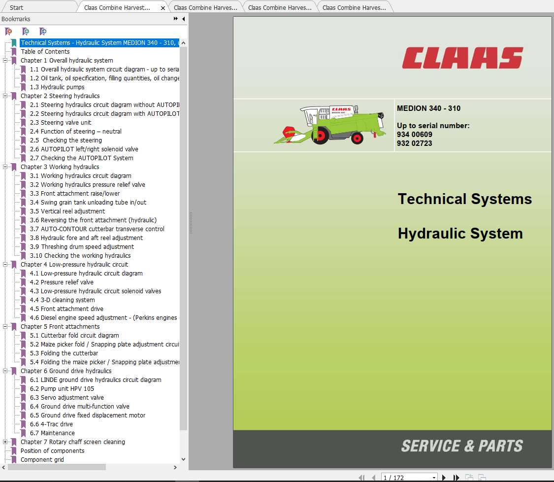 Claas Combine Harvester MEDION 340 310 Electric Hydraulic System 1