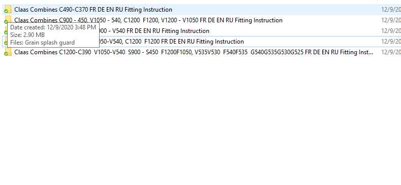Claas Combines C450 C900 C1200 Fitting Instruction FR DE EN RU 1