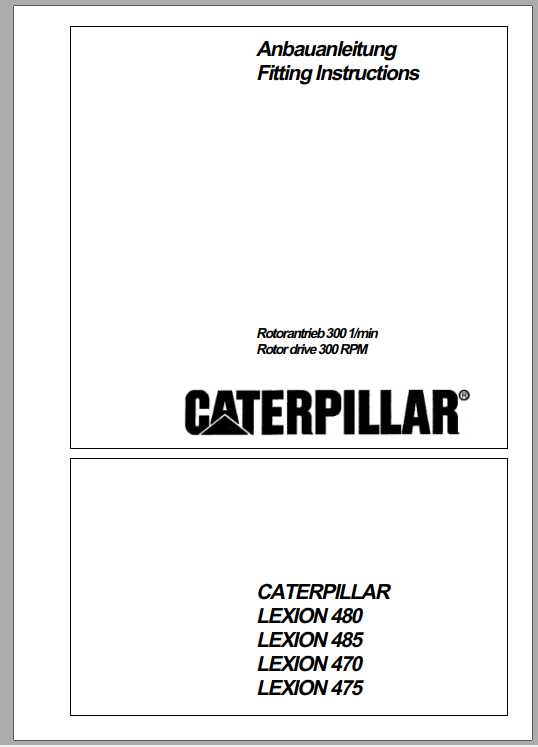 Claas Combines CAT Lexion 480 485 470 475 590 560 Fitting Instruction 1