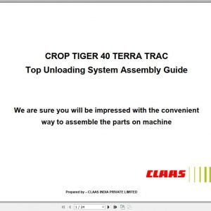 Claas Combines CROP TIGER 40TT Fitting Instruction 1
