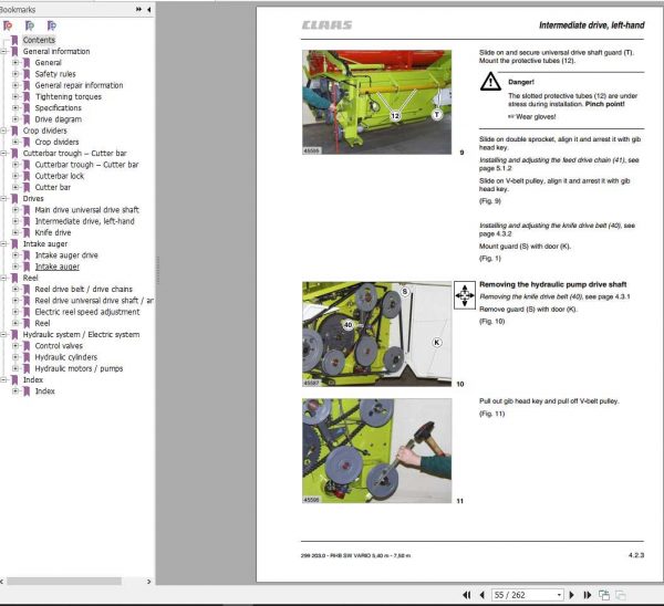 Claas Combines CUTTERBAR VARIO 5.40 m 7.50 m Repair Manual 3