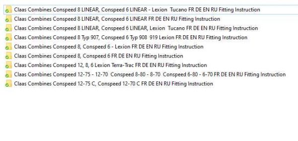 Claas Combines Conspeed 6 8 12 Fitting Instruction FR DE EN RU 1