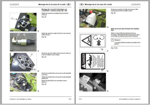 Claas Combines Conspeed 6 8 12 Fitting Instruction FR DE EN RU 3