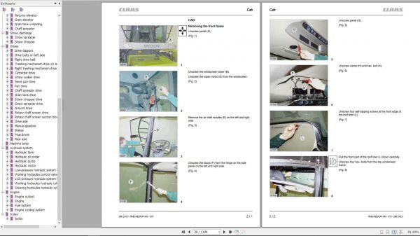 Claas Combines Harvester MEDION 340 330 320 310 EN Repair Manual 2
