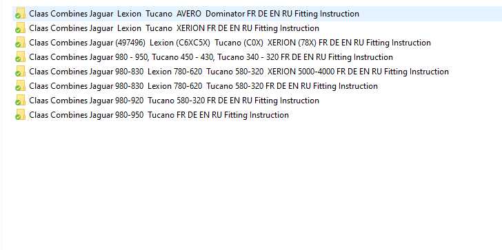 Claas Combines Jaguar Lexion Tucano Xerion Fitting Instruction FR DE EN RU 1