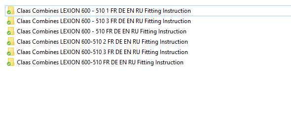 Claas Combines LEXION 600 510 Fitting Instruction FR DE EN RU 1