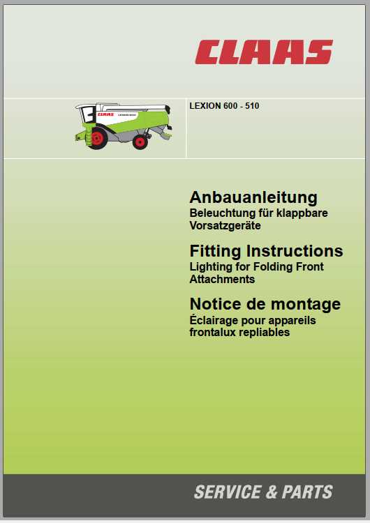 Claas Combines LEXION 600 510 Fitting Instruction FR DE EN RU 2