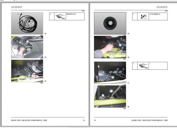 Claas Combines LEXION 600 510 Fitting Instruction FR DE EN RU 3