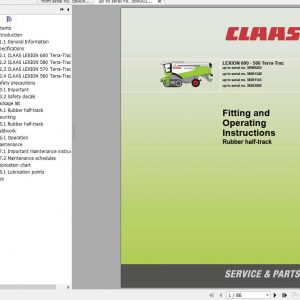 Claas Combines LEXION 600 560 Terra Trac Fitting Instruction 1