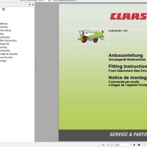 Claas Combines LEXION 600 570 Fitting Instruction FR DE EN RU 1