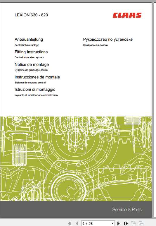 Claas Combines LEXION 630 620 Fitting Instruction FR DE EN RU 1