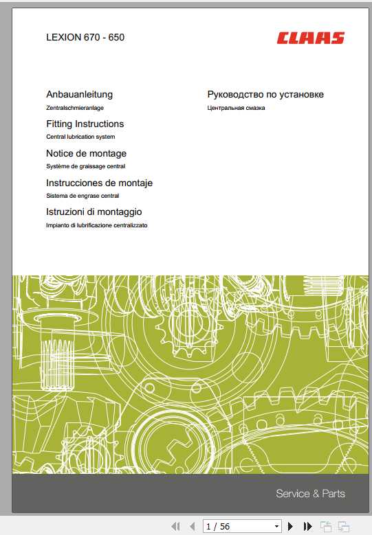 Claas Combines LEXION 670 650 Fitting Instruction FR DE EN RU 1