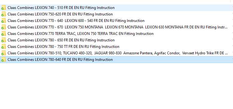 Claas Combines LEXION 780 510 Fitting Instruction FR DE EN RU 1