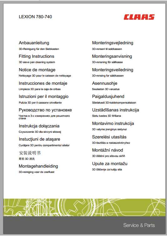 Claas Combines LEXION 780 740 Fitting Instruction FR DE EN RU 1