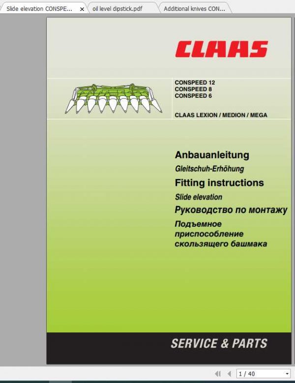 Claas Combines LEXION MEDION MEGA Fitting Instruction 2