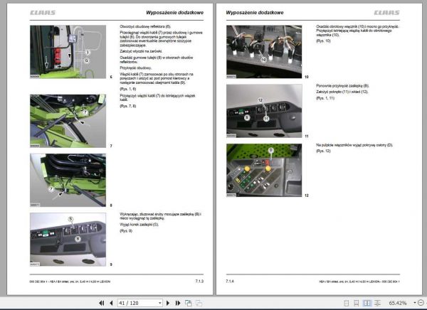 Claas Combines Lexion 580 510 540 m 450 m Fitting Instruction PL 2