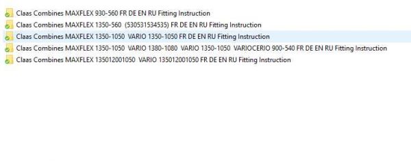 Claas Combines MAXFLEX 1350 1050 VARIO 1350 1050 1380 1080 Fitting Instruction 1