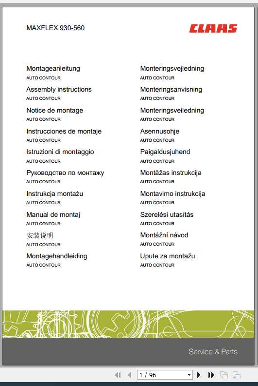 Claas Combines MAXFLEX 1350 1050 VARIO 1350 1050 1380 1080 Fitting Instruction 2