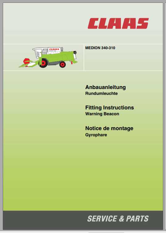 Claas Combines MEDION 310 340 Fitting Instruction FR DE EN RU 2