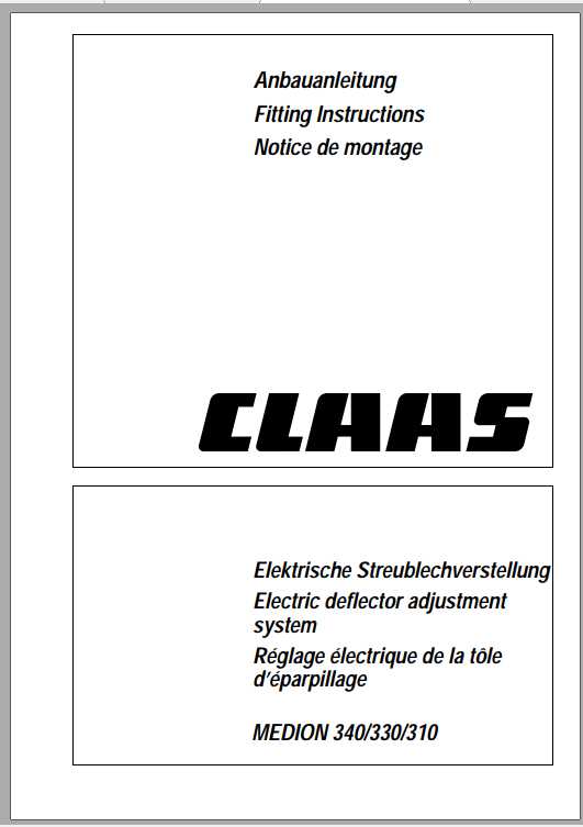 Claas Combines MEDION 310 340 Fitting Instruction FR DE EN RU 3