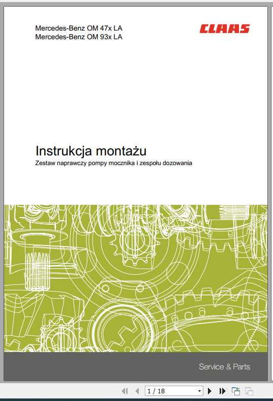 Claas Combines Mercedes Benz OM 47x LA OM 93x LA Fitting Instruction 1