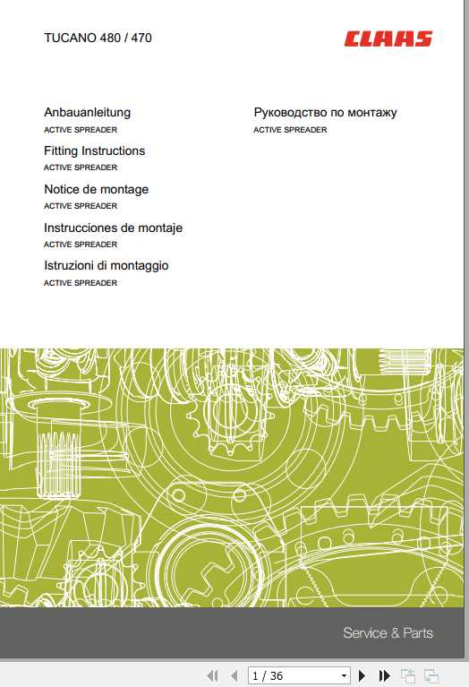 Claas Combines TUCANO 480 470 Fitting Instruction FR DE EN RU 1