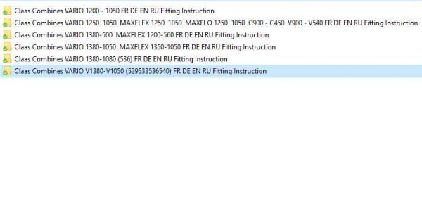 Claas Combines VARIO 1050 1380 Fitting Instruction 1