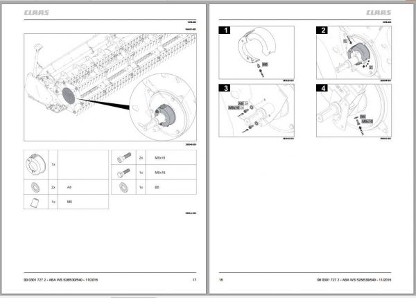 Claas Combines VARIO CERIO 528 540 Fitting Instruction 2