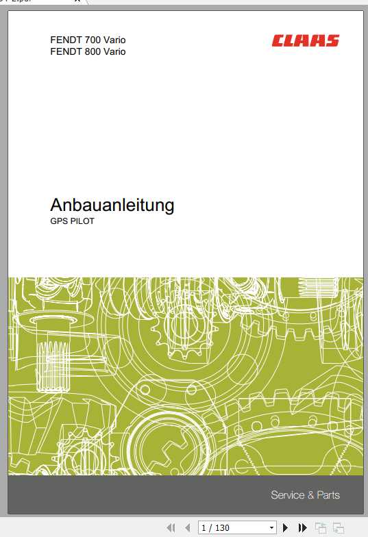 Claas FENDT 700 FENDT 800 Fitting Instruction FR DE EN RU 1