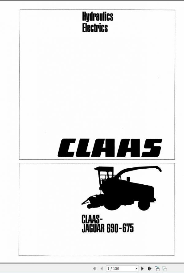 Claas Forage Harvester JAGUAR 690 675 Hydraulics Electrics Systems 1